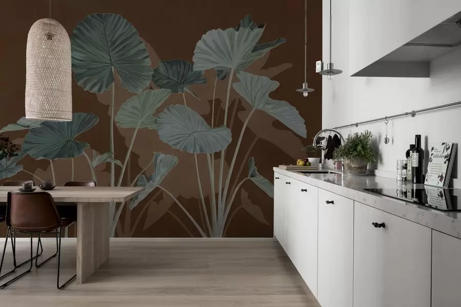 Fototapete Garten der bemalten Lotusblumen w05364v1