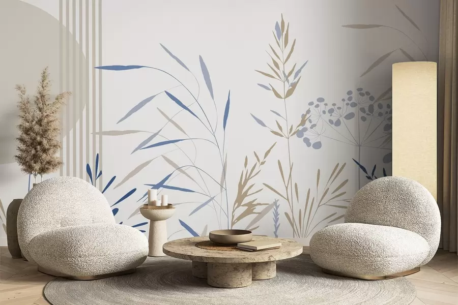 Fototapete Abstrakte Silhouetten von Vegetation w05375v2