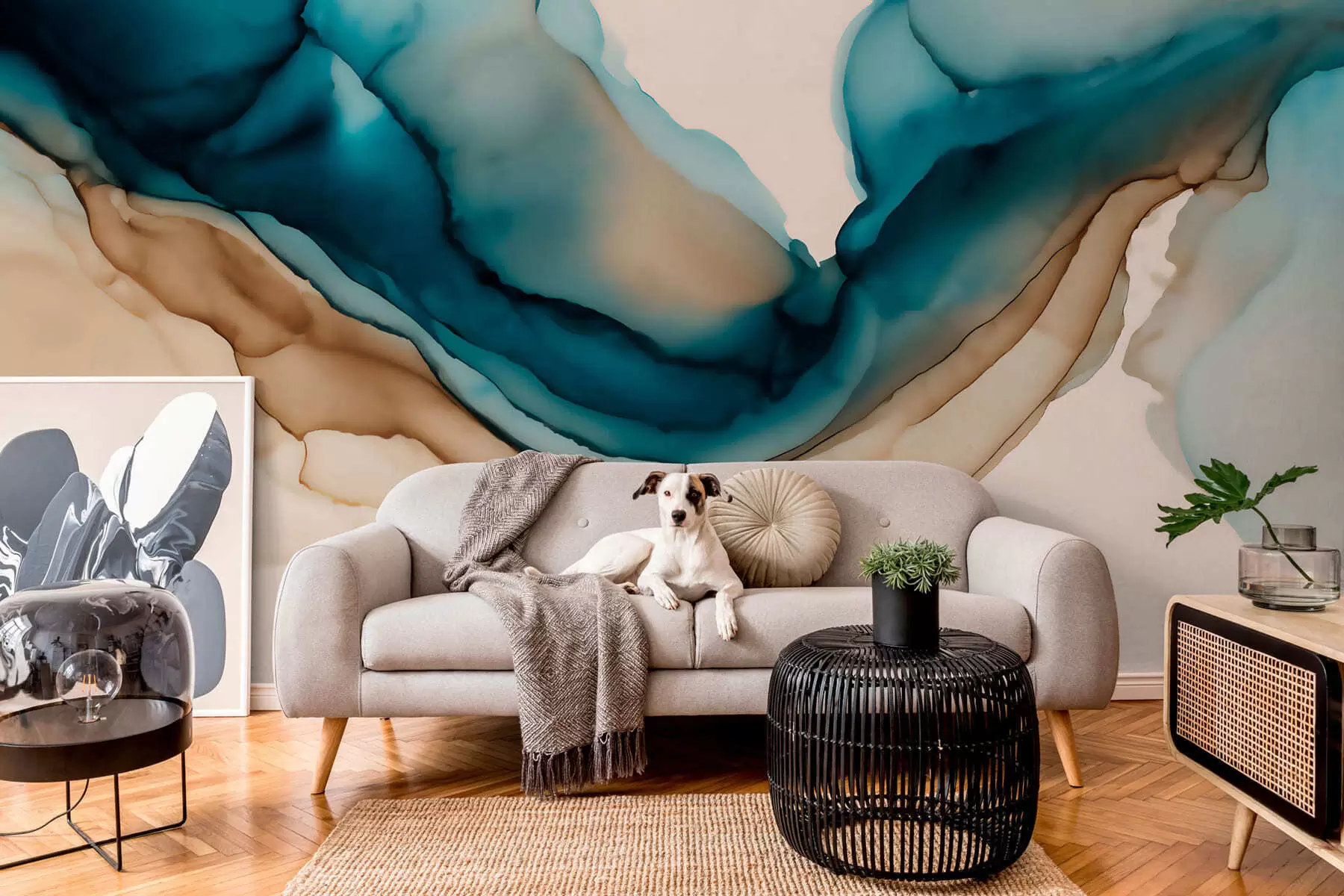 Fototapete Abstrakte Textur im Alkohol-Tinten-Stil w05238