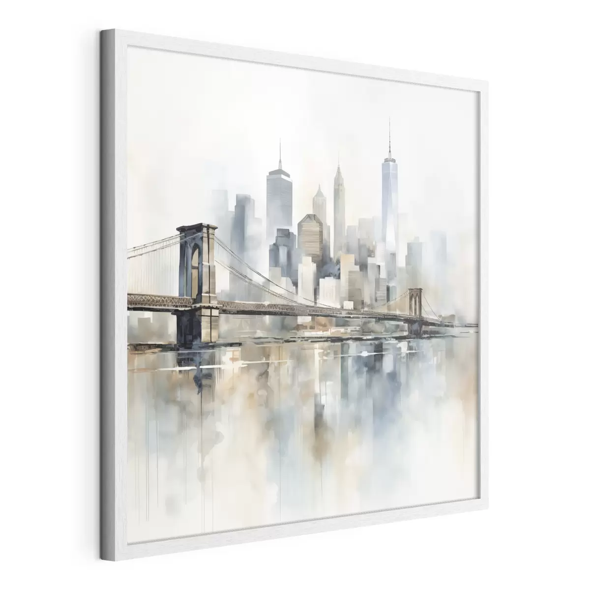 Poster Abstrakte Stadt-Skyline im Aquarellstil f48405