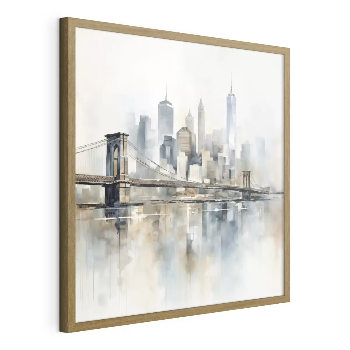 Poster Abstrakte Stadt-Skyline im Aquarellstil f48405