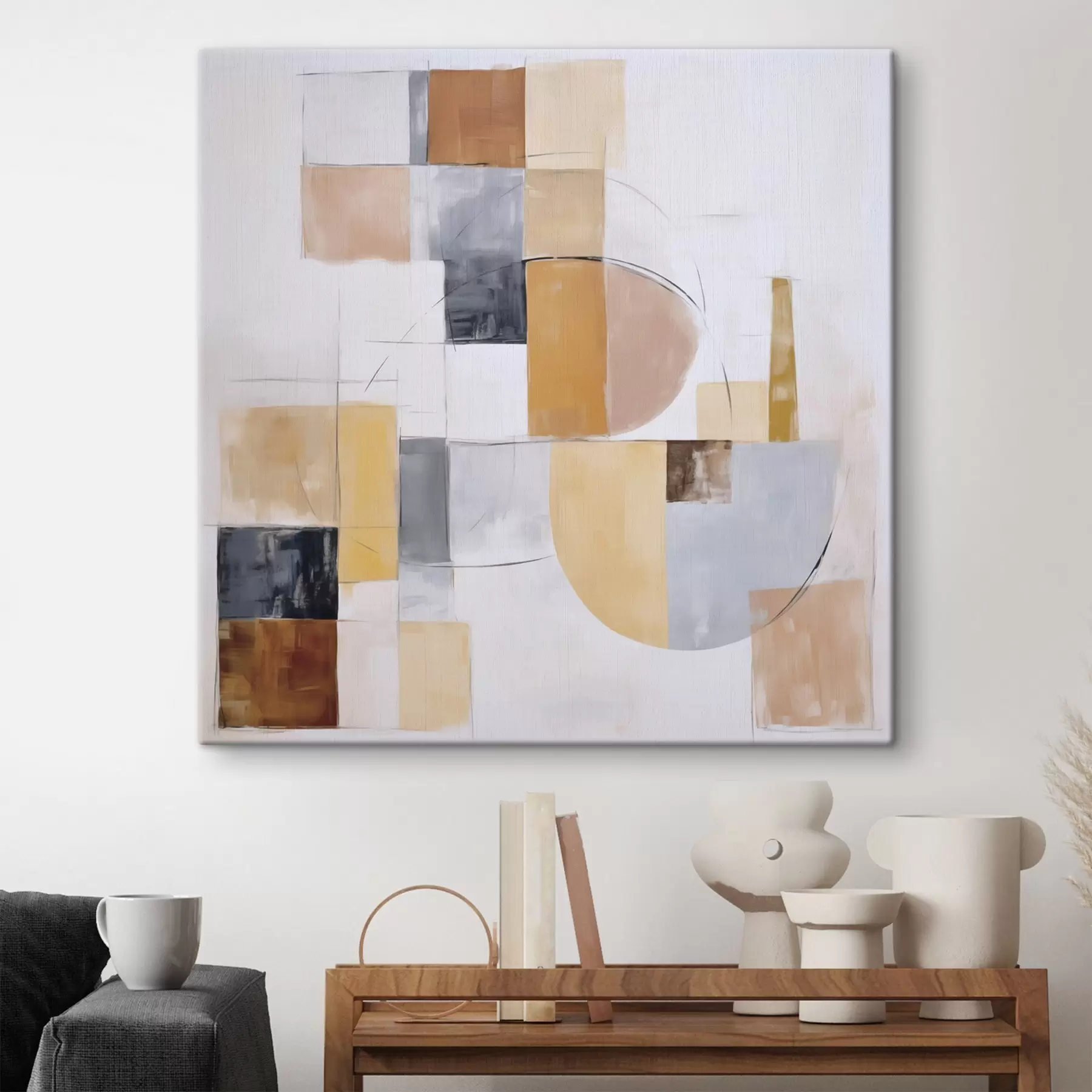 Wandbilder Abstrakte Nachahmung eines abgenutzten Gemäldes s48417