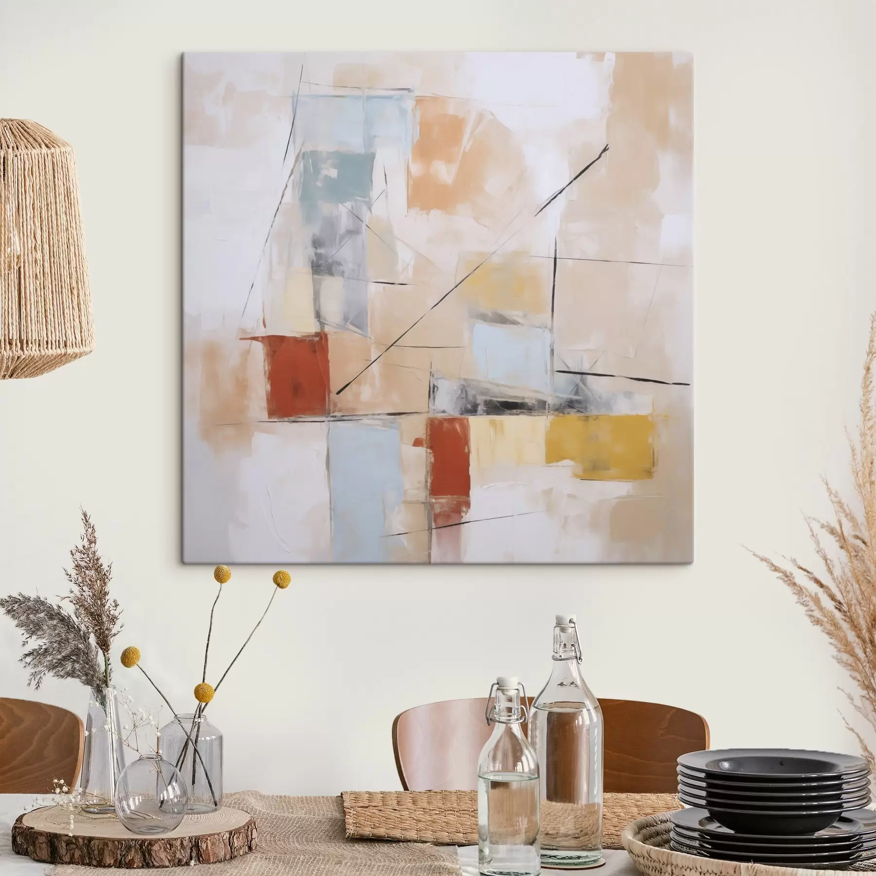 Wandbilder Chaotische abstrakte Nachahmung eines abgenutzten Gemäldes s48418