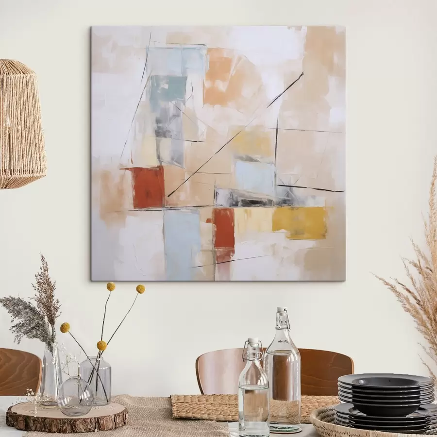 Wandbilder Chaotische abstrakte Nachahmung eines abgenutzten Gemäldes s48418