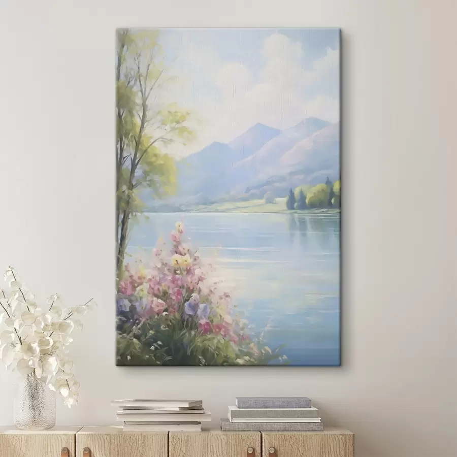 Wandbilder Nachbildung einer Seelandschaft aus der Malerei s48423