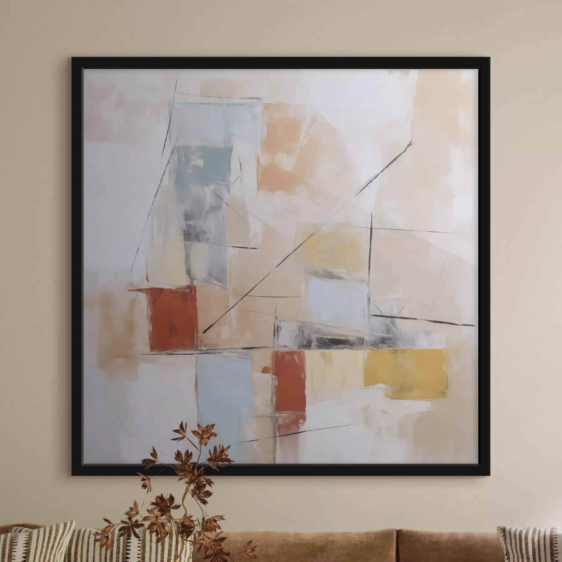 Fototapete Chaotische abstrakte Nachahmung eines abgenutzten Gemäldes f48418