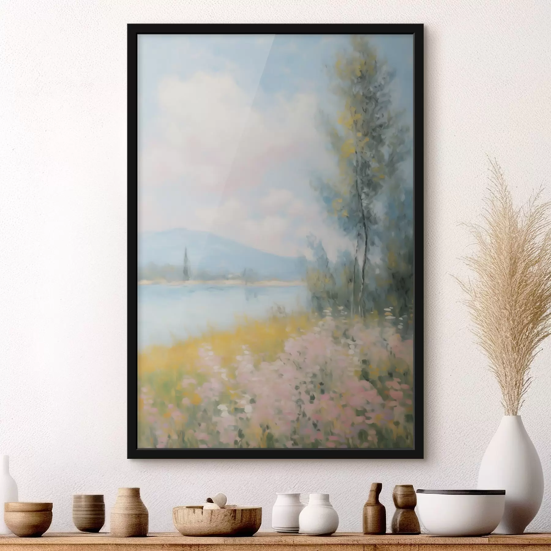 Fototapete Landschaftsdarstellung im Stil eines verschwommenen Gemäldes f48420