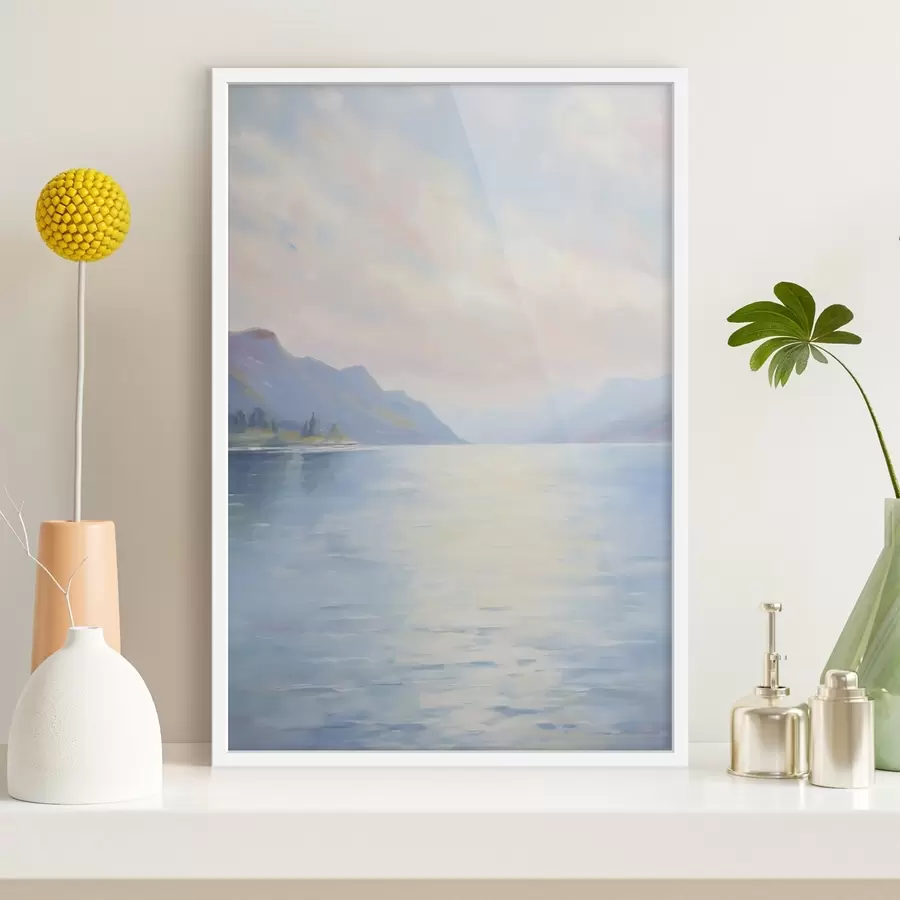 Fototapete Nachbildung eines Gemäldes mit einem See f48424