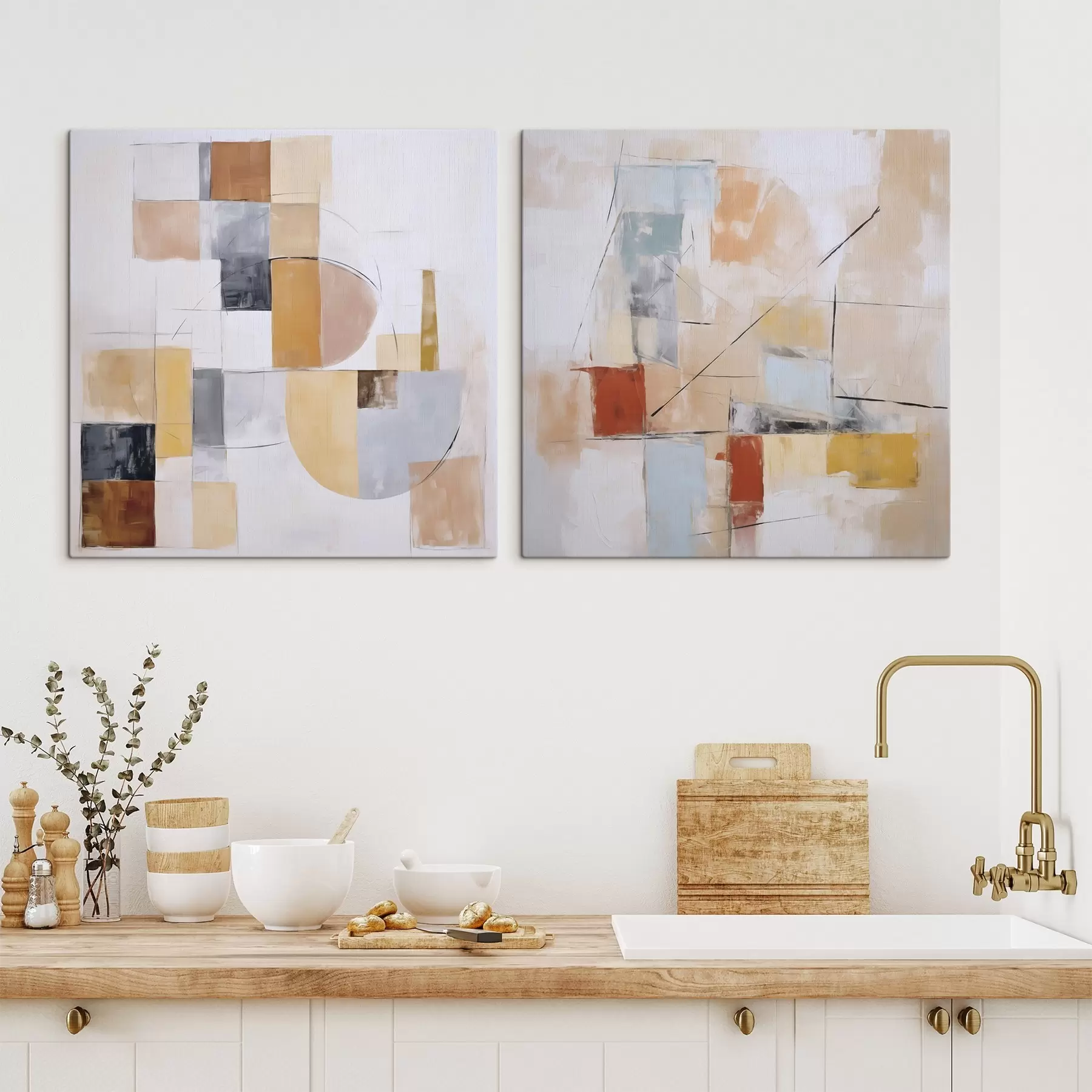 Wandbilder Abstrakte Nachahmung eines abgenutzten Gemäldes m30213