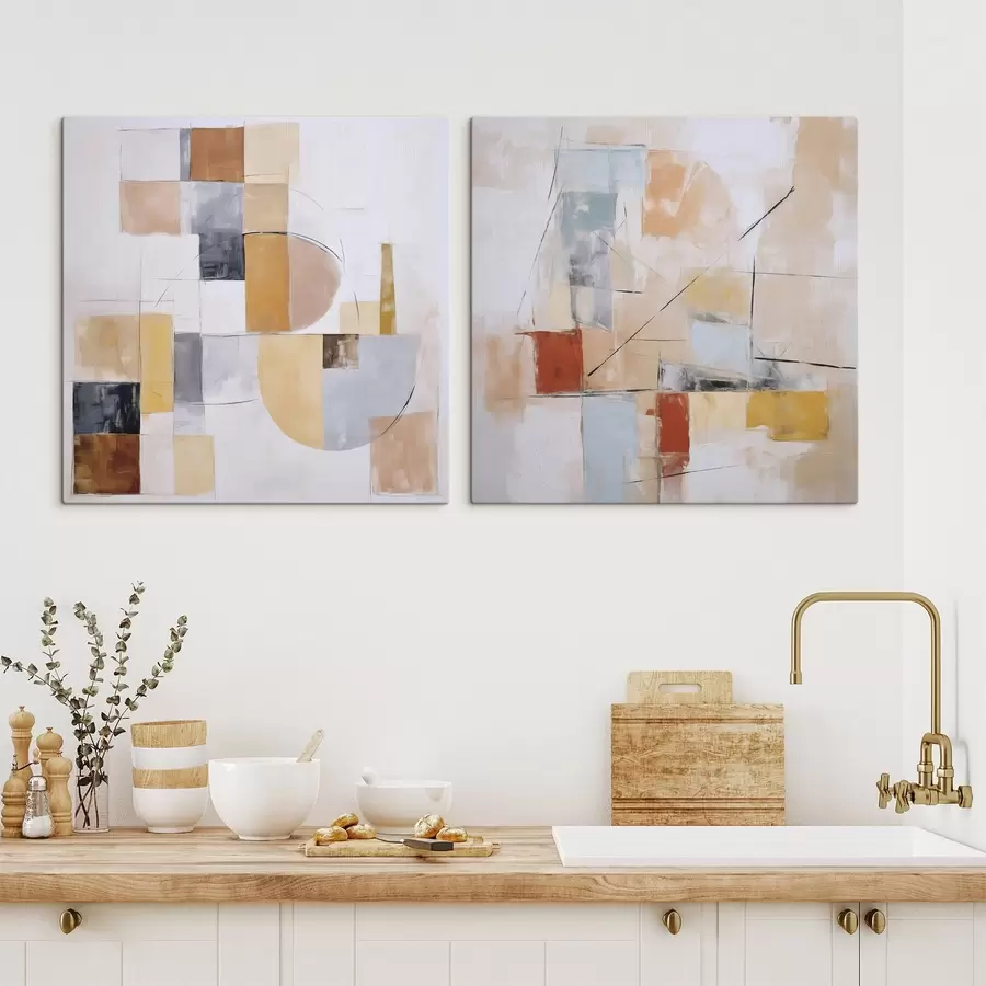 Wandbilder Abstrakte Nachahmung eines abgenutzten Gemäldes m30213