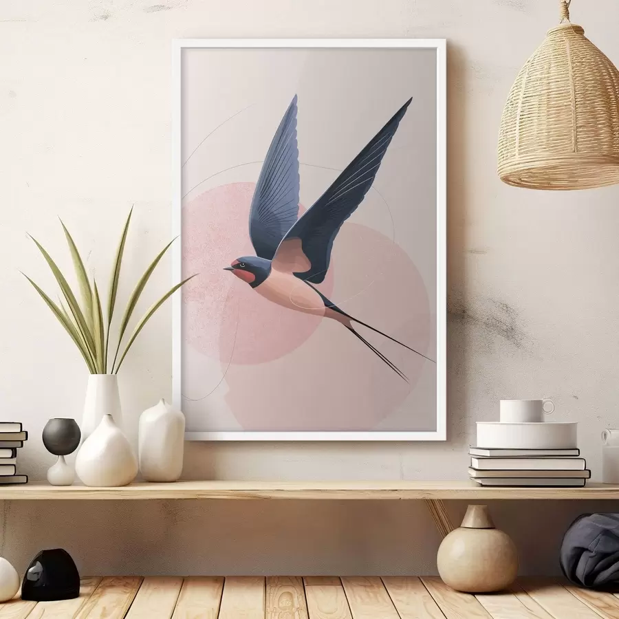 Fototapete Silhouette eines fliegenden Vogels f48456