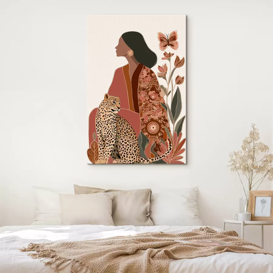 Wandbilder Frau mit Blättern s48433