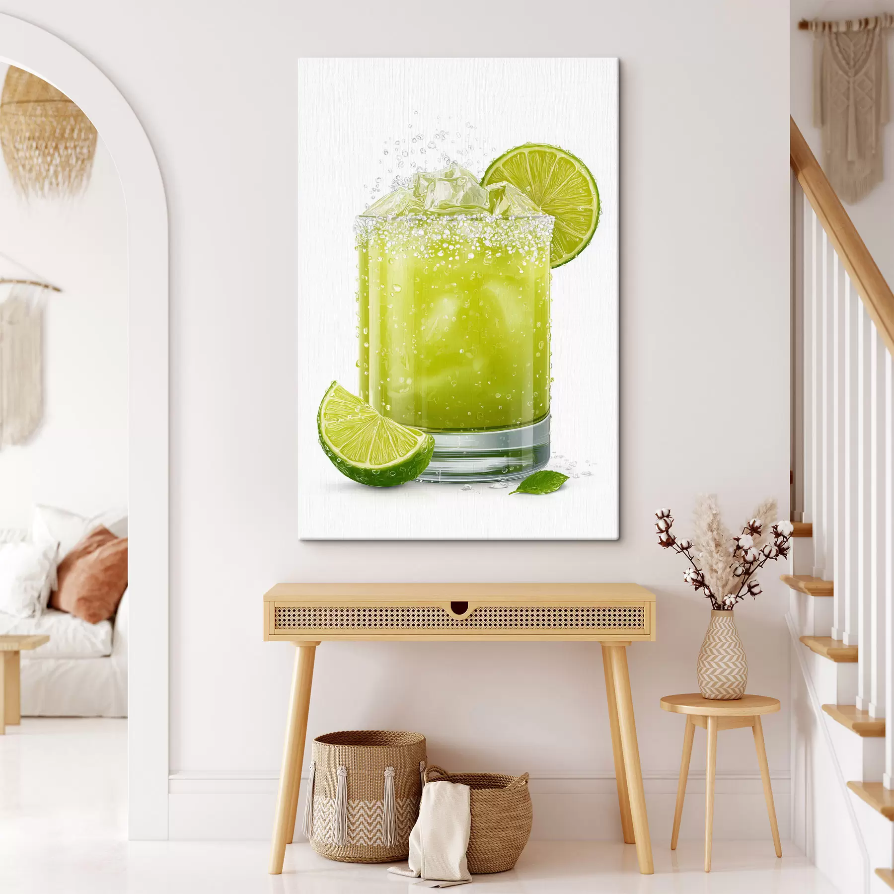 Fototapete Limettengetränk im Glas s48446