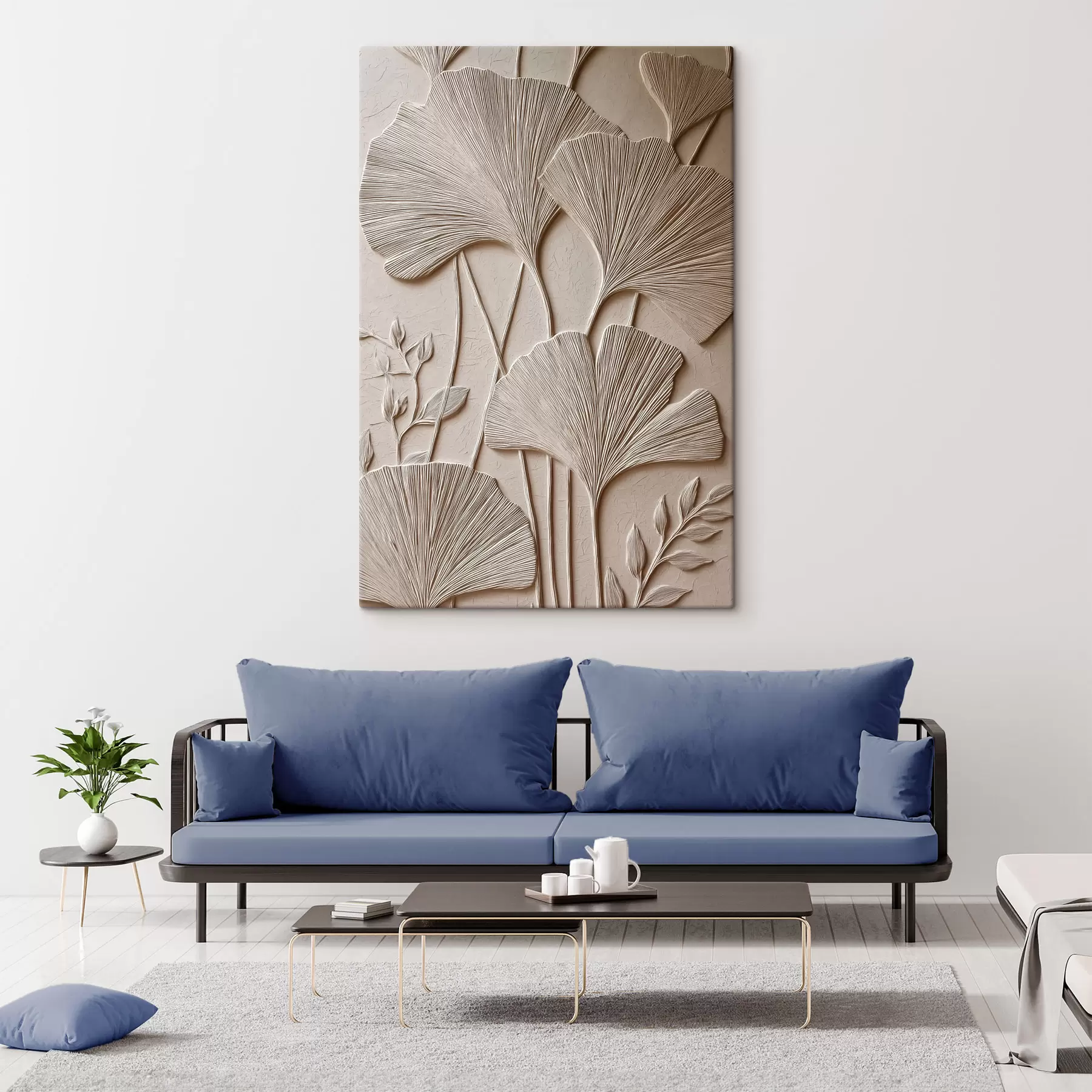 Wandbilder Relieftafel mit Blumenmotiv s48447