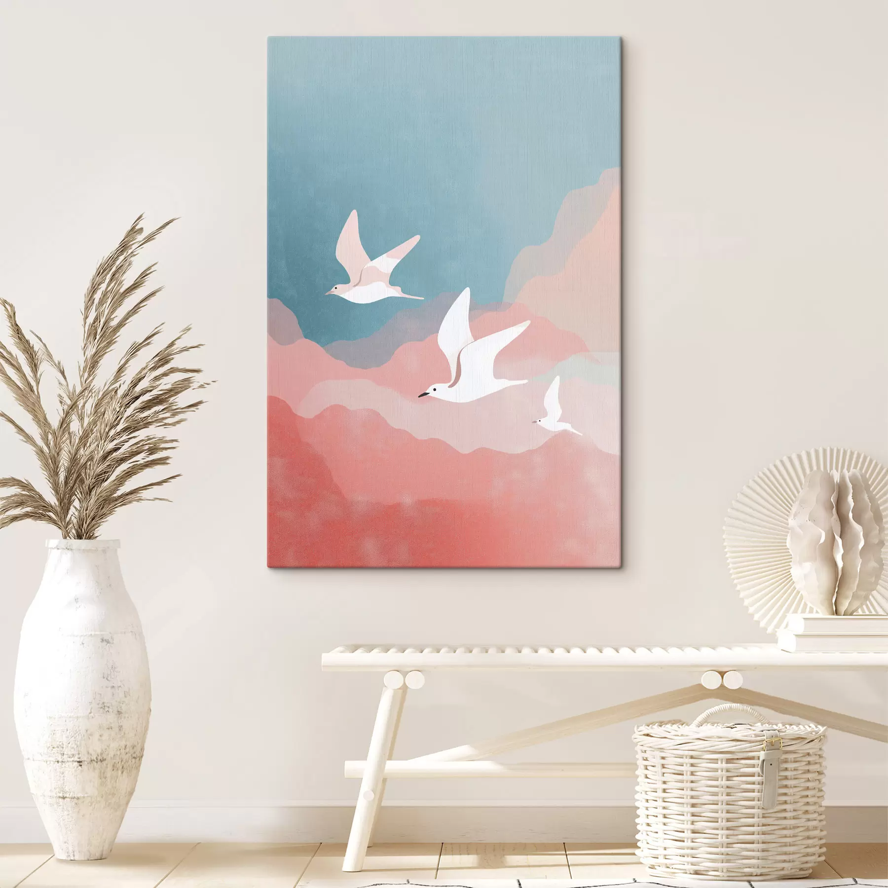 Wandbilder Szene mit fliegenden Vögeln s48454