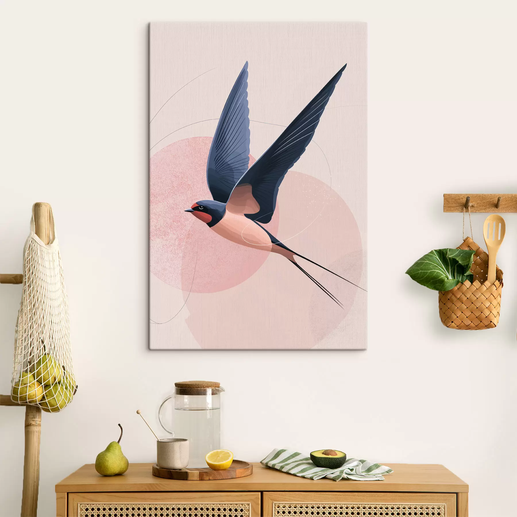 Wandbilder Silhouette eines fliegenden Vogels s48456