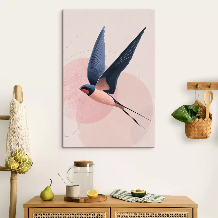 Wandbilder Silhouette eines fliegenden Vogels s48456