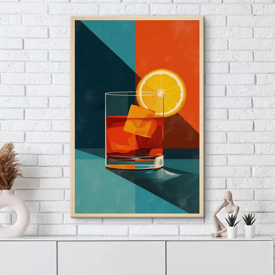 Wandbilder Whiskyglas mit Zitrusfrüchten s48468