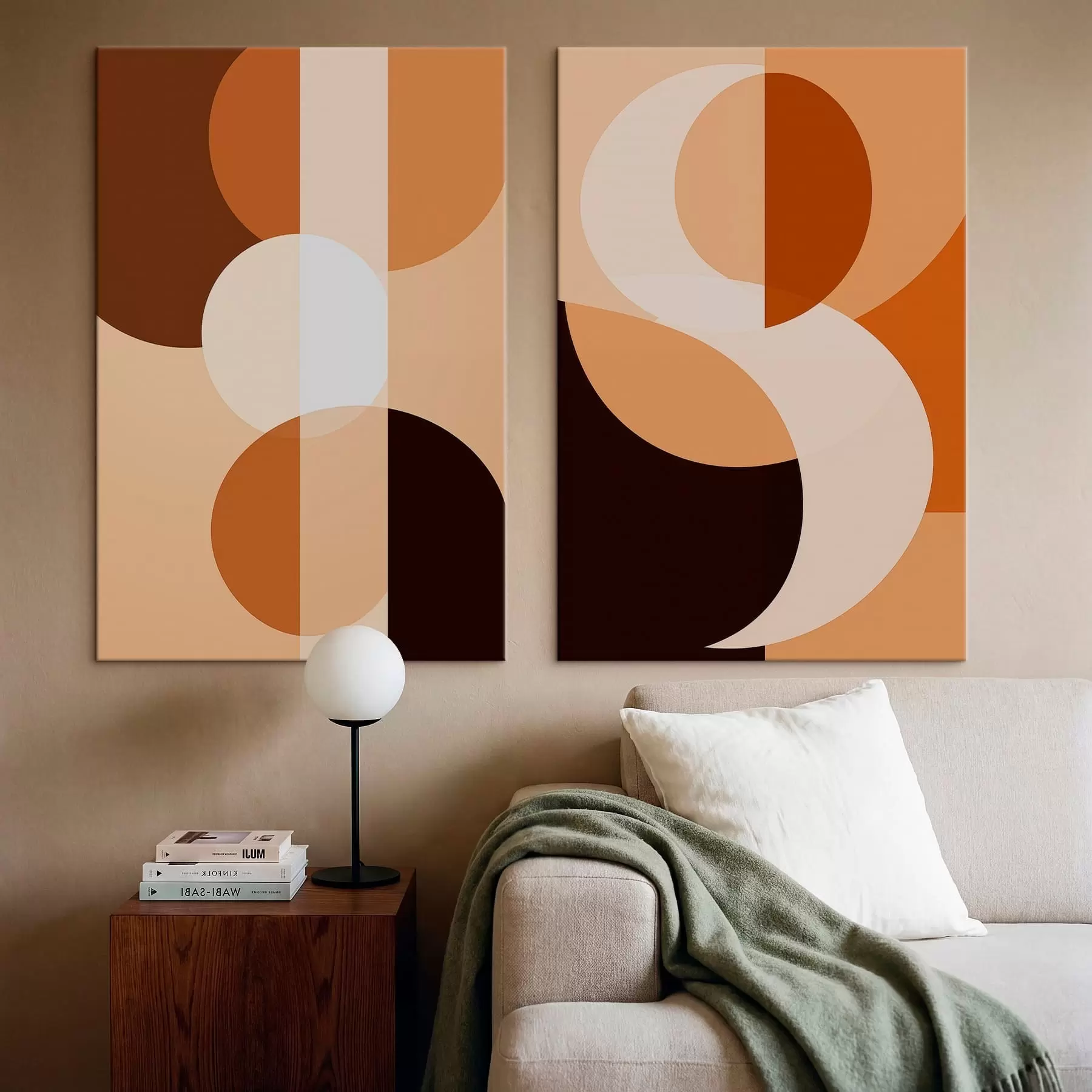 Wandbilder Abstrakte geometrische Formen in warmen Farbtönen m30242