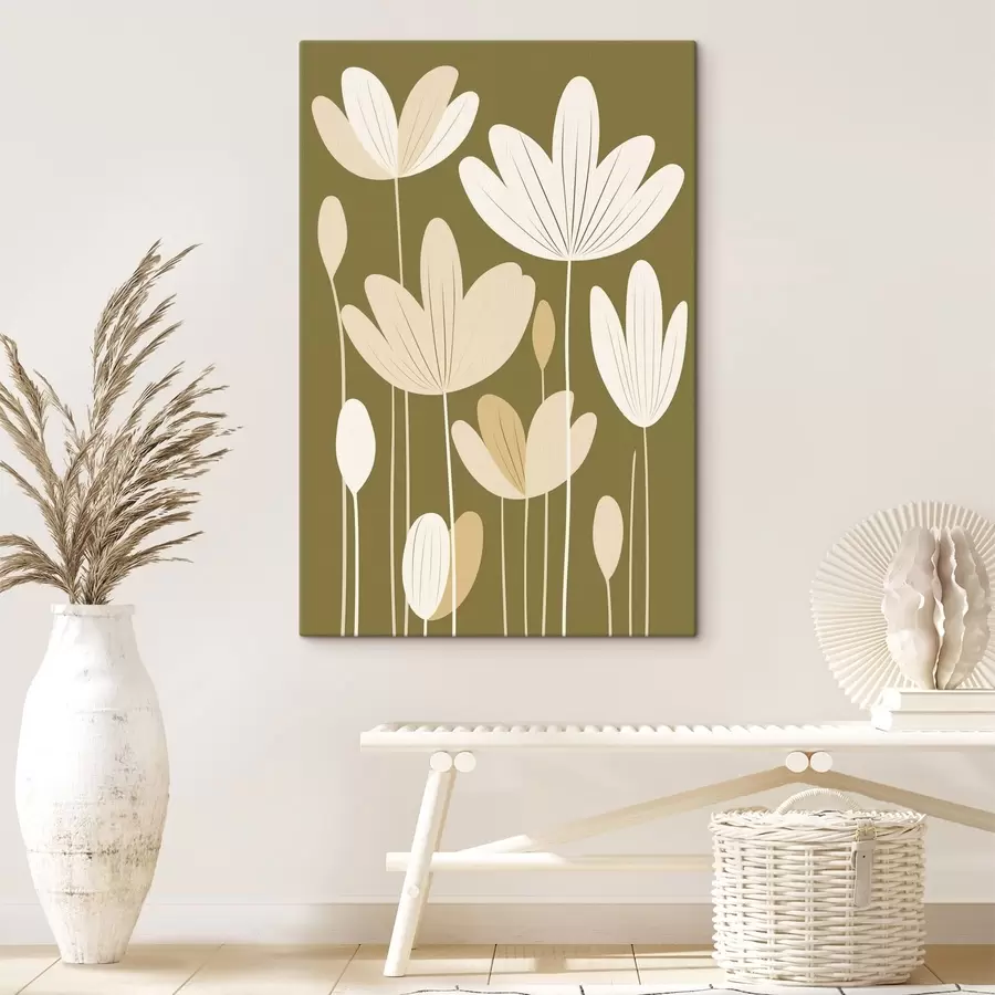 Wandbilder Stilisierte Blumen in minimalistischem Design s48349