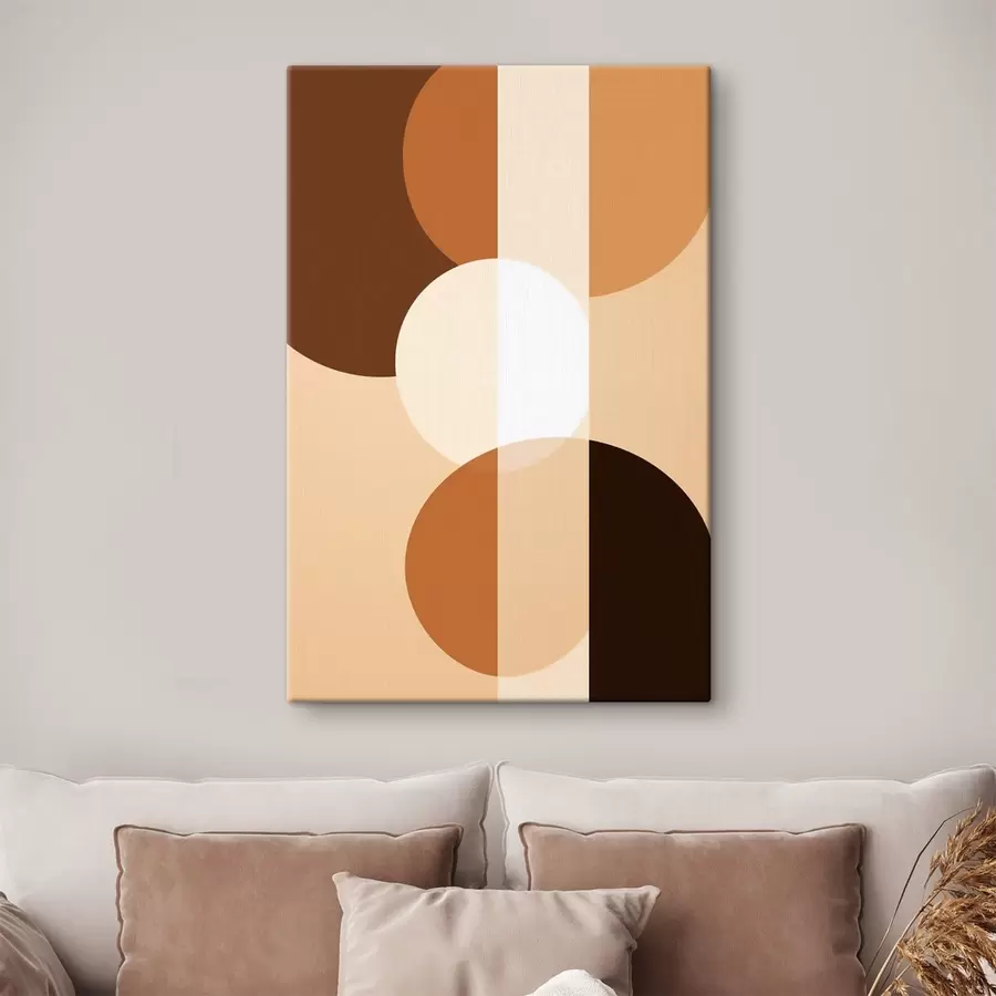 Wandbilder Geometrische Kreise und Formen in warmen Farbtönen s48350