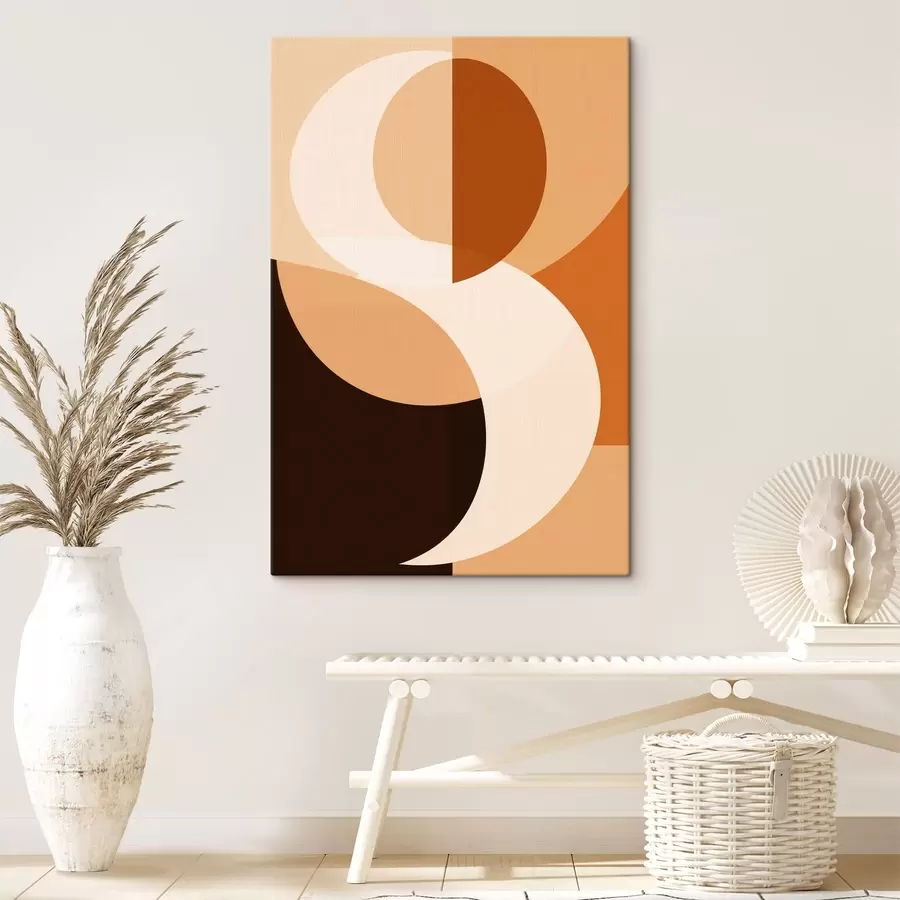 Wandbilder Geometrische Formen in warmen Beige- und Brauntönen s48352