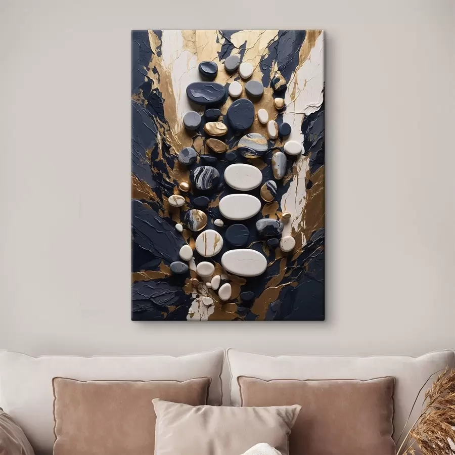 Wandbilder Abstrakte Steinkomposition in dunkelblauen Farbtönen s48357