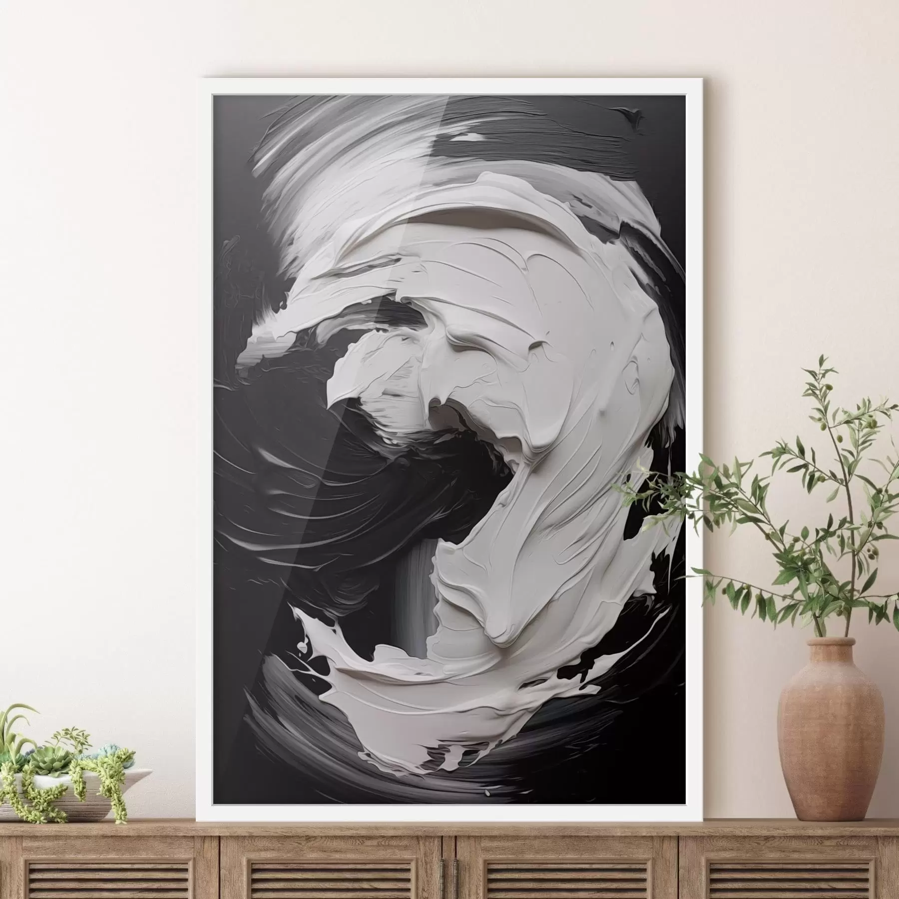 Fototapete Abstrakte, strukturierte Striche in Schwarz-Weiß f48333