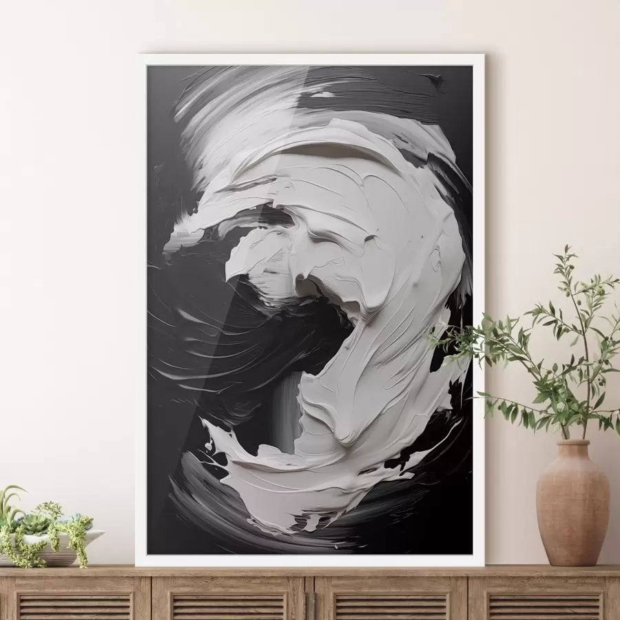 Fototapete Abstrakte, strukturierte Striche in Schwarz-Weiß f48333