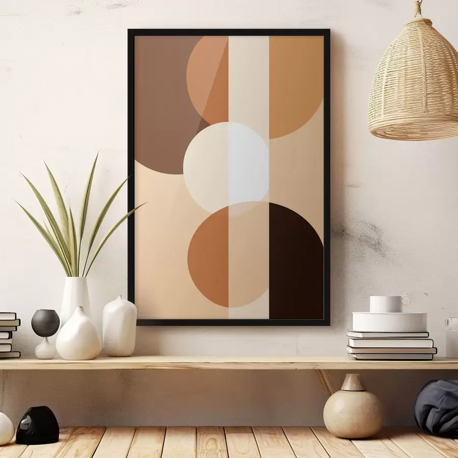 Fototapete Geometrische Kreise und Formen in warmen Farbtönen f48350