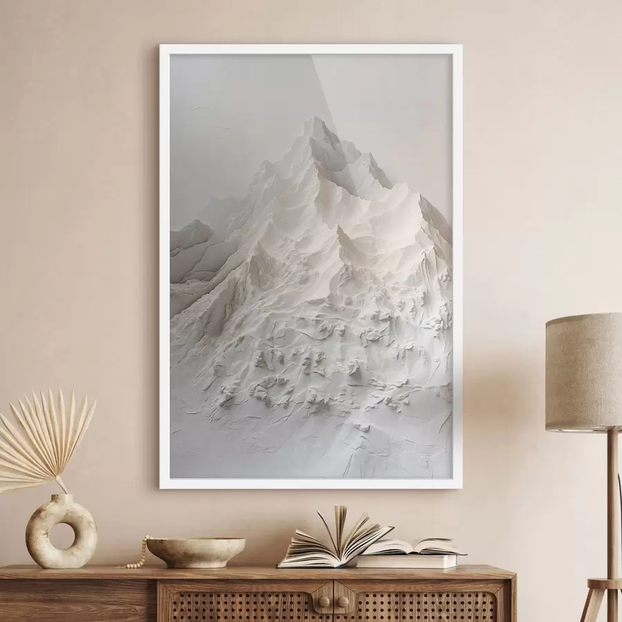 Fototapete Strukturierte, abstrakte Bergformen in hellen Farbtönen f48495