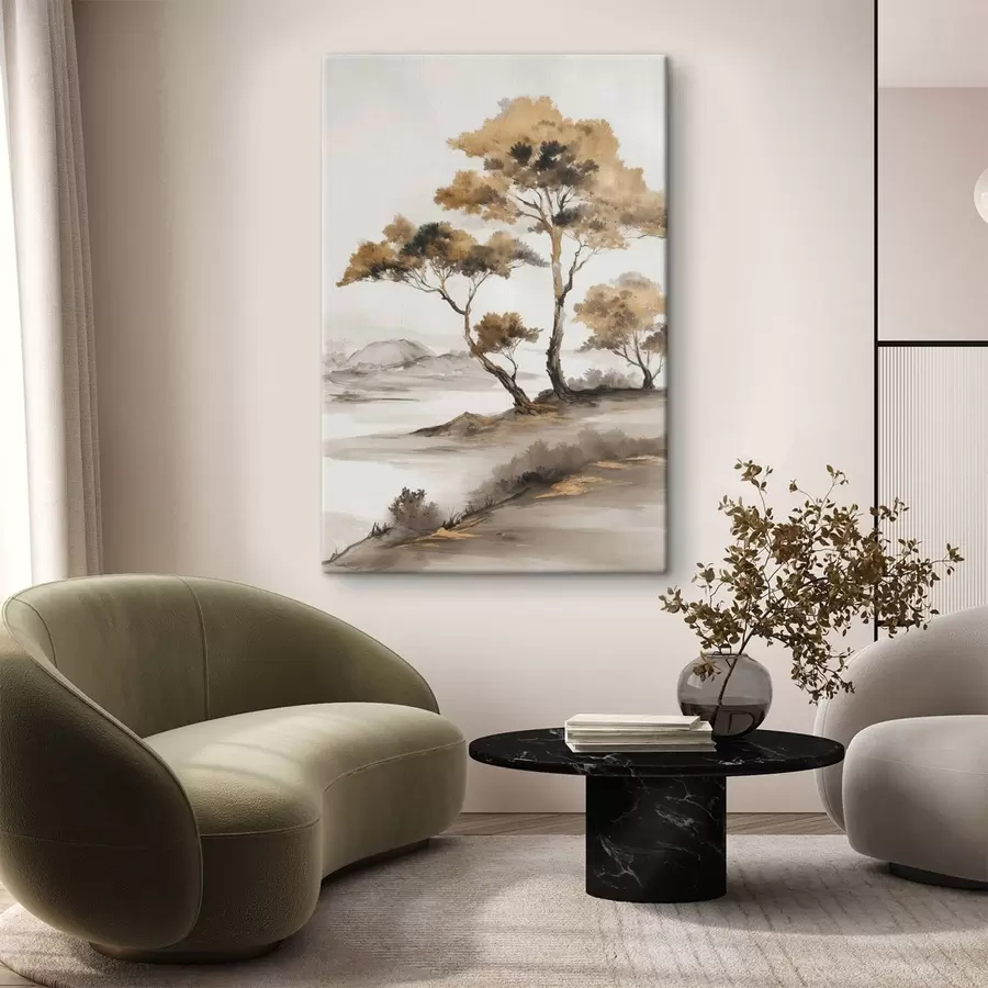 Wandbilder Abstrakte Landschaft mit Bäumen s48512