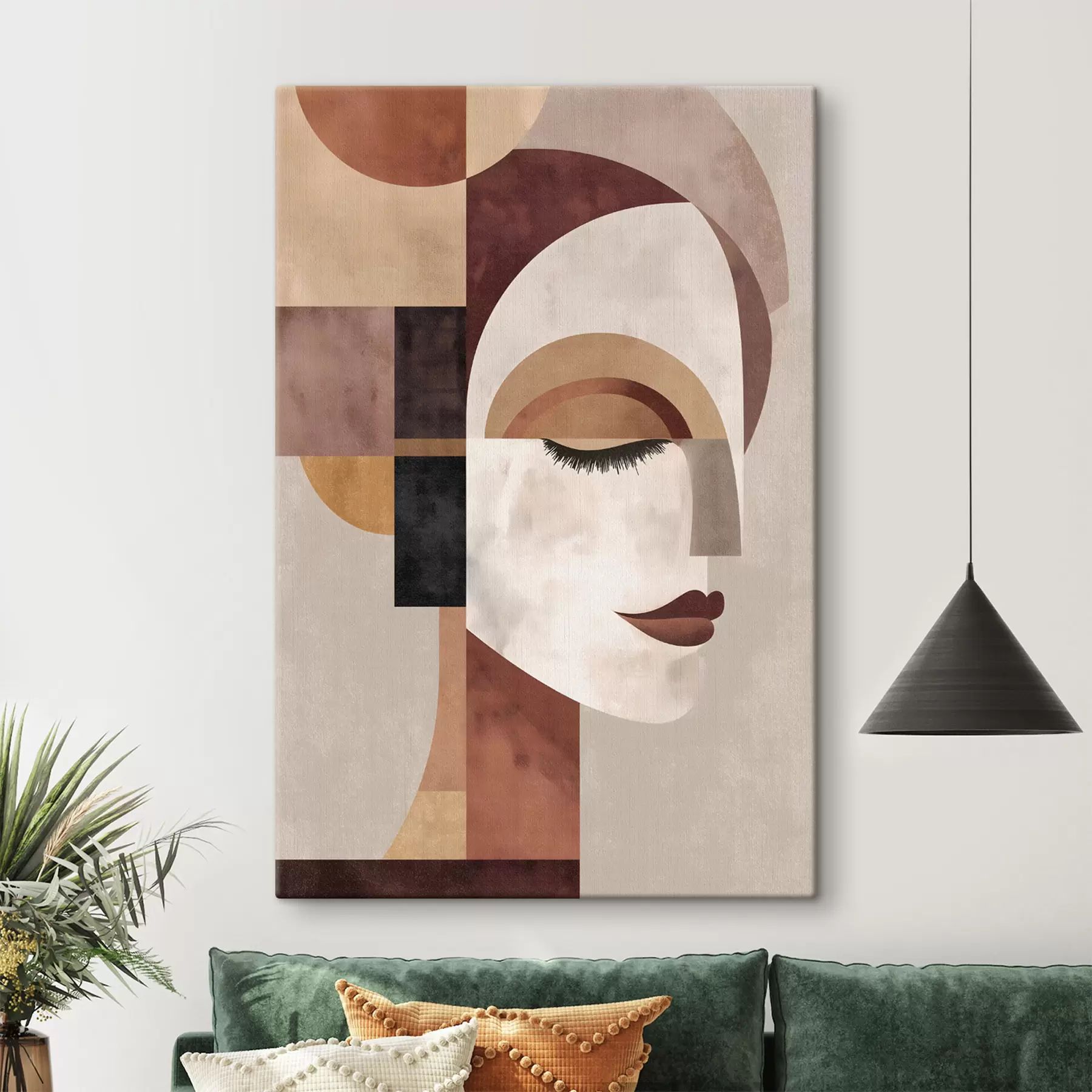 Wandbilder ein abstraktes Frauengesicht im Profil s48523