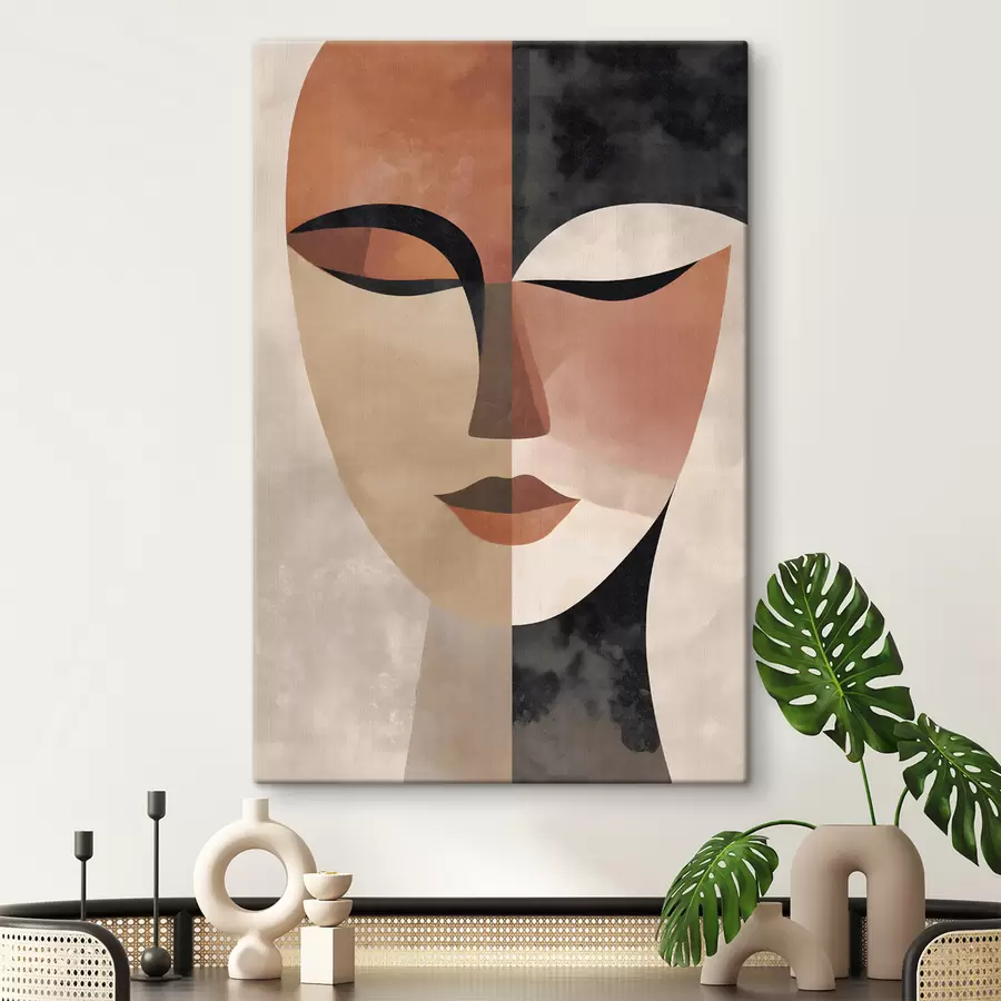 Wandbilder ein abstraktes Frauengesicht im Vollprofil s48524