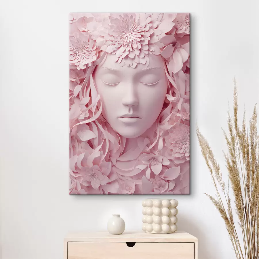 Wandbilder ein Fantasiemädchen in einer Illustration im Papierstil s48549