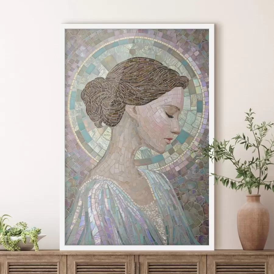 Fototapete eine Irisblüte im dekorativen Stil f48551