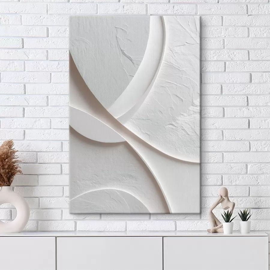 Wandbilder Dekorplatte mit fließenden Linien und Steinstruktur auf hellem Hintergrund s48192