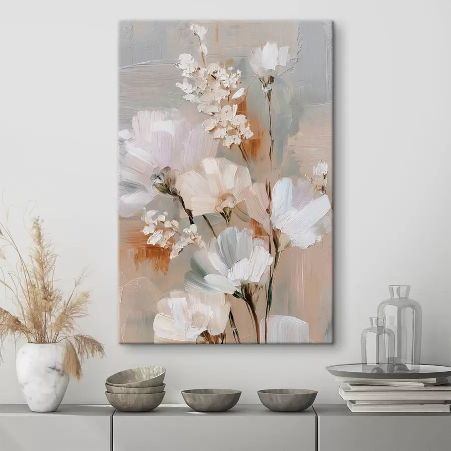 Wandbilder Blumenarrangement in Pastelltönen im Stil eines Ölgemäldes s48194