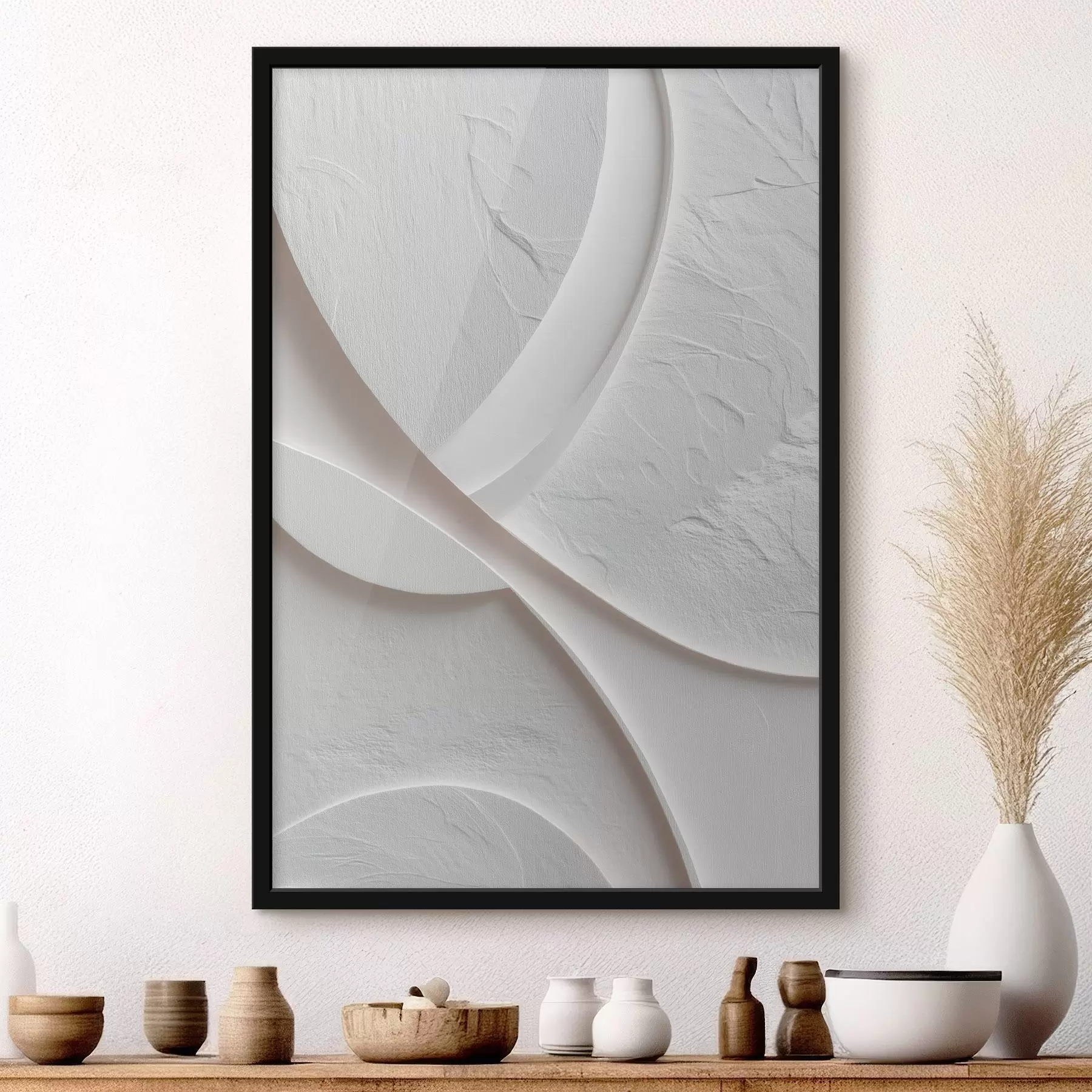 Fototapete Dekorplatte mit fließenden Linien und Steinstruktur auf hellem Hintergrund f48192