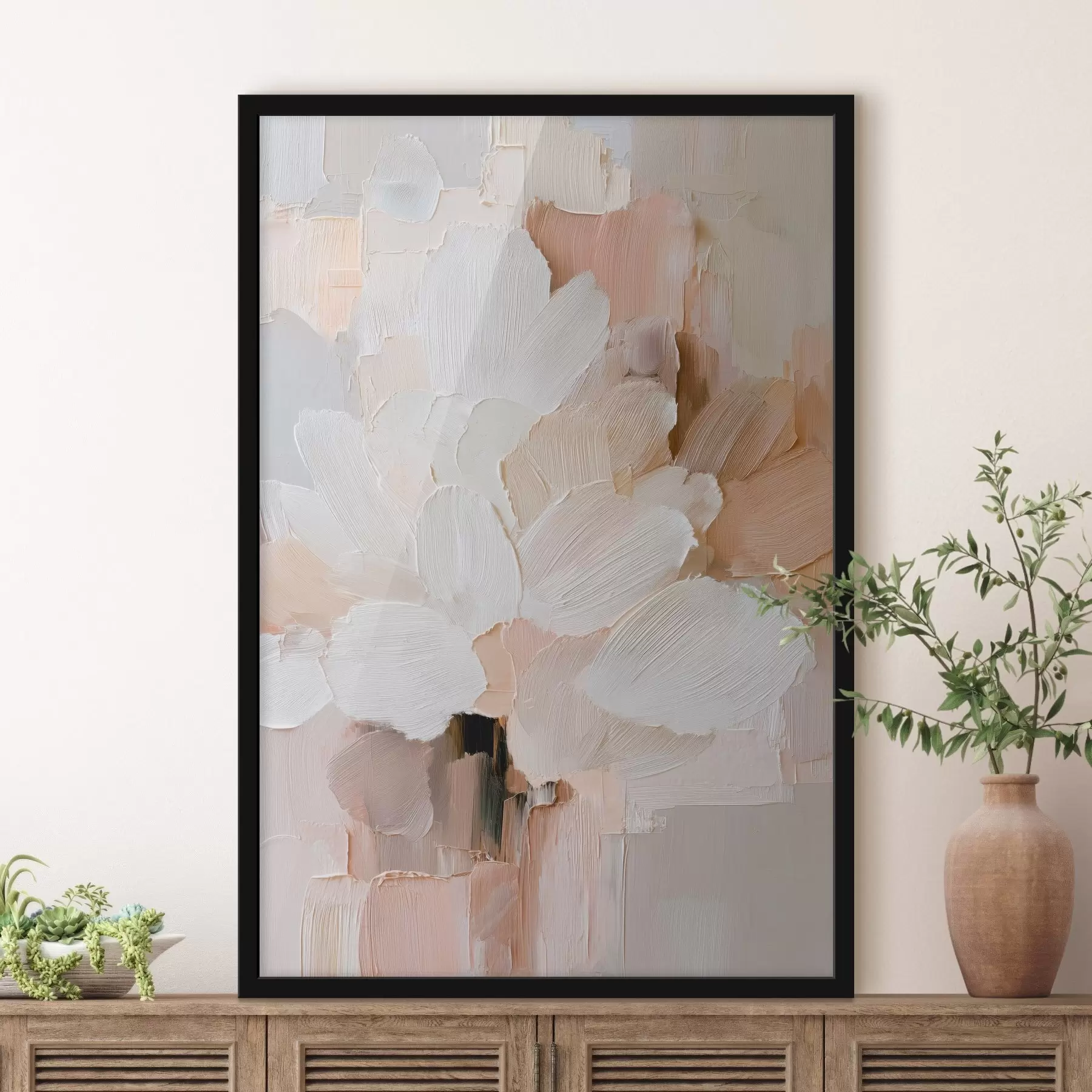 Fototapete Stilisierte Blumenillustration mit kräftigen Pinselstrichen f48193