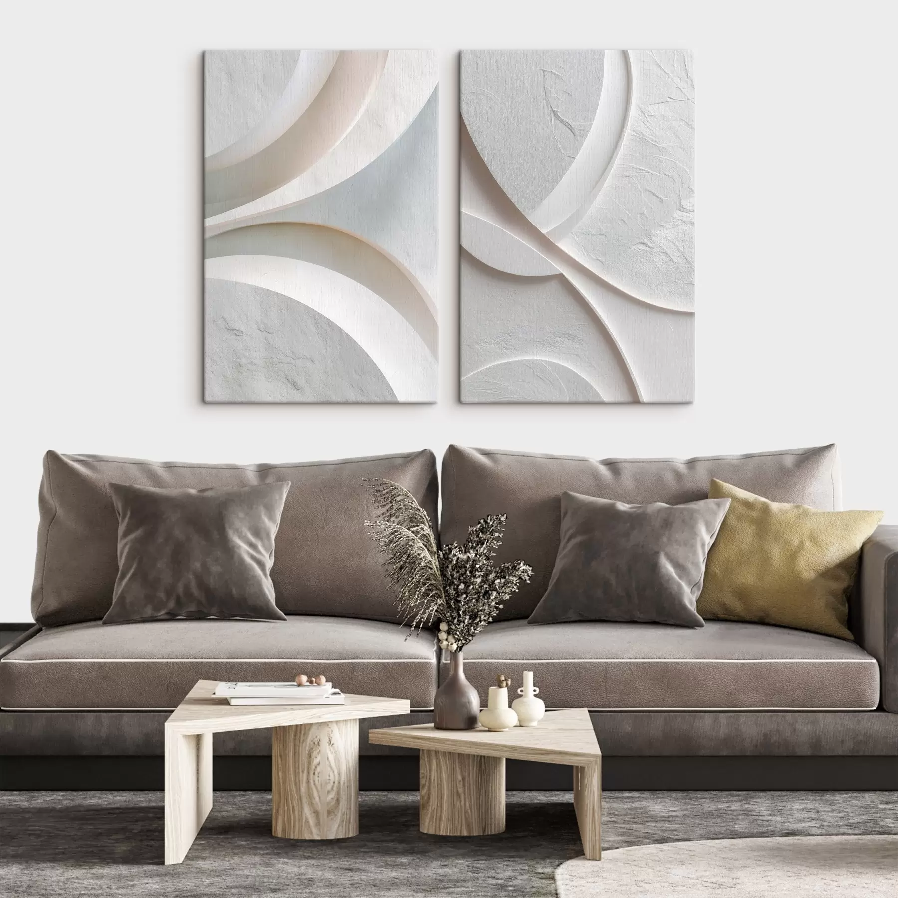 Wandbilder Abstrakte Komposition mit fließenden Linien und Steinstruktur im zeitgenössischen Flachreliefstil m30136