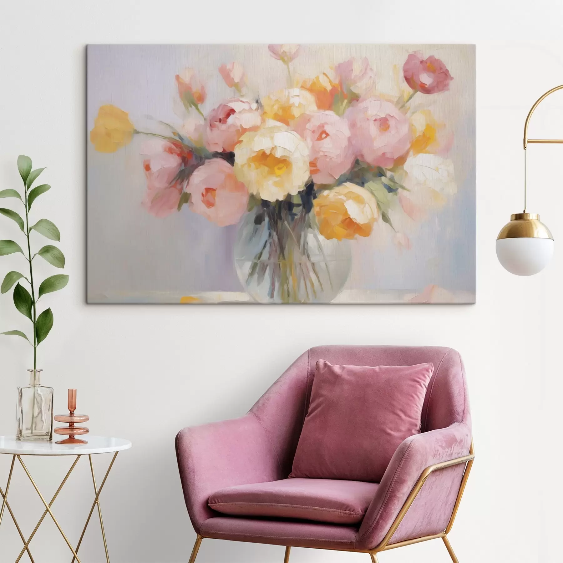 Wandbilder Ein Blumenstrauß in einer Vase s48592