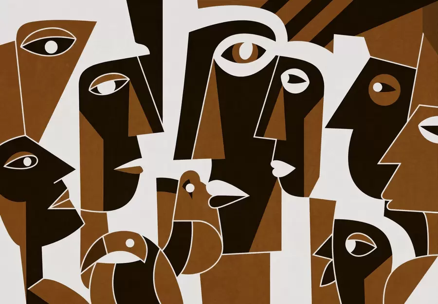 Fototapete Gesichter im afrikanischen Stil w05446