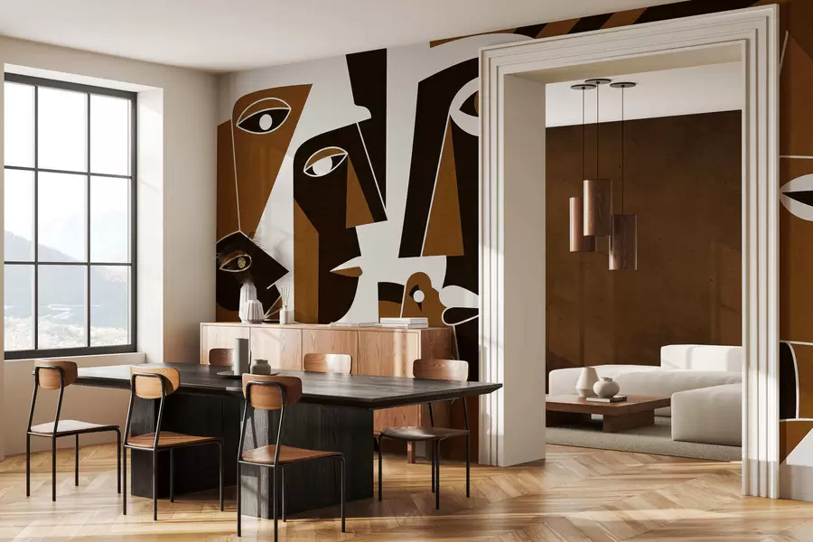 Fototapete Gesichter im afrikanischen Stil w05446