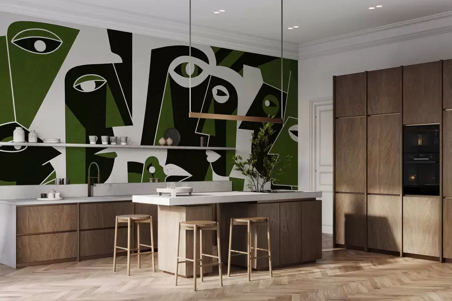 Fototapete Gesichter im afrikanischen Stil w05446v3