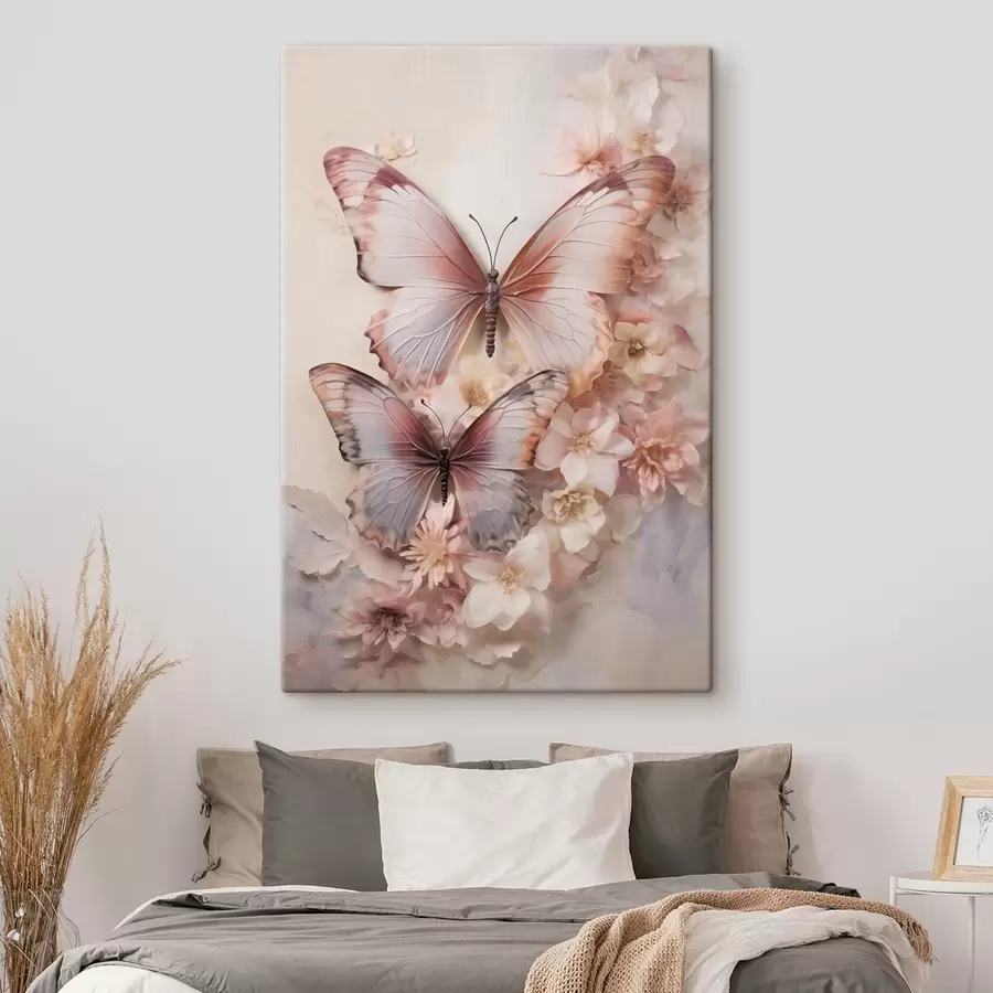 Wandbilder Blumen und Schmetterlinge s48565