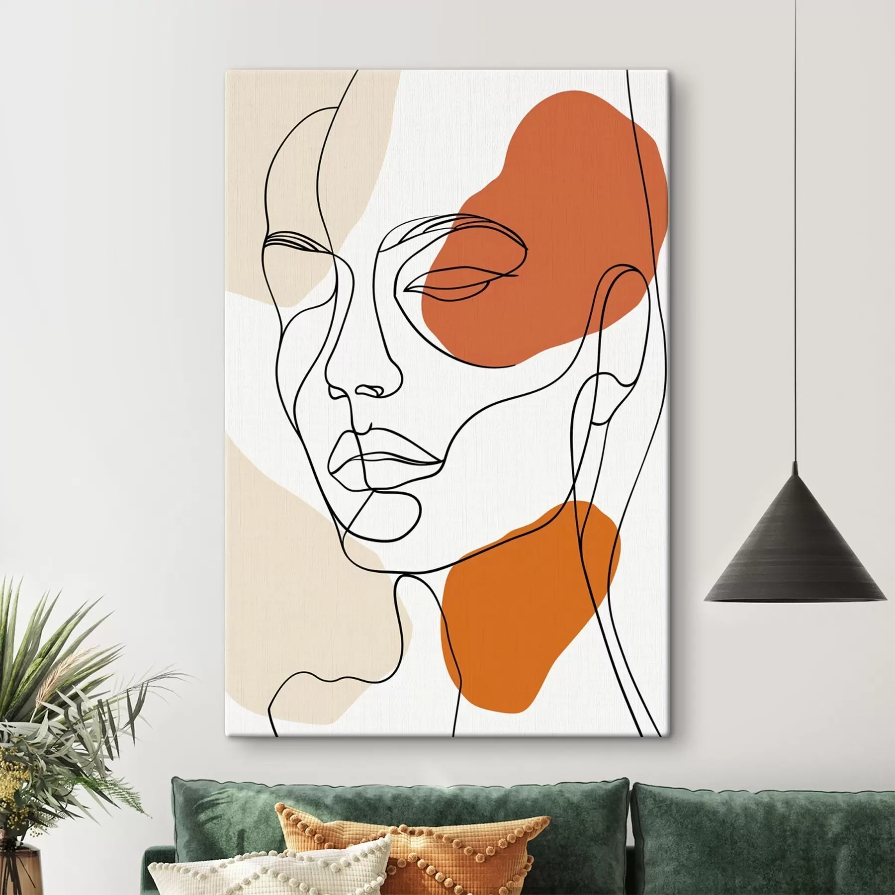 Wandbilder Abstrakte Gesichter, lineare Zeichnung s48569