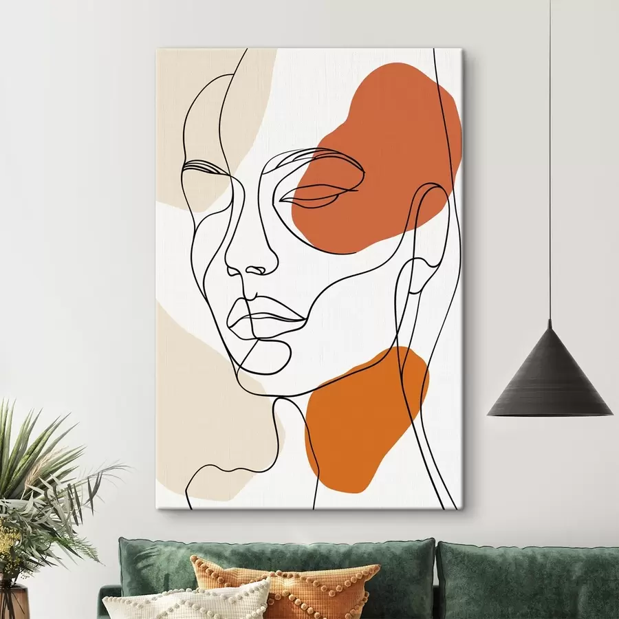 Wandbilder Abstrakte Gesichter, lineare Zeichnung s48569