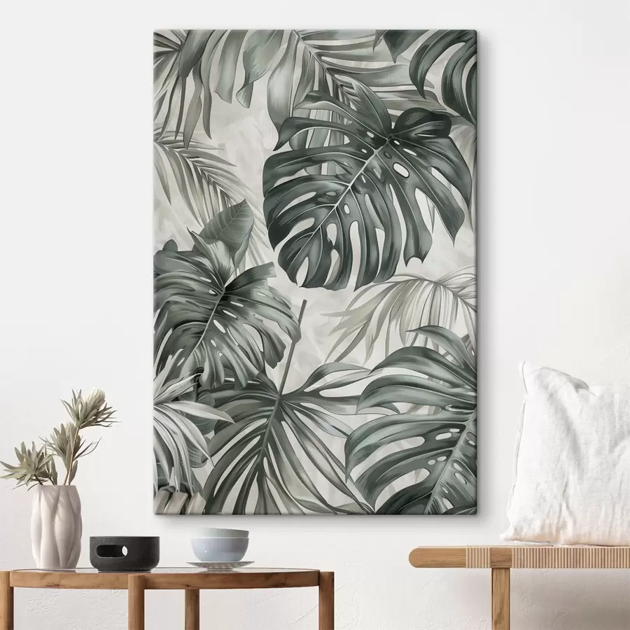Wandbilder Monstera-Blätter, moderner Stil s48576