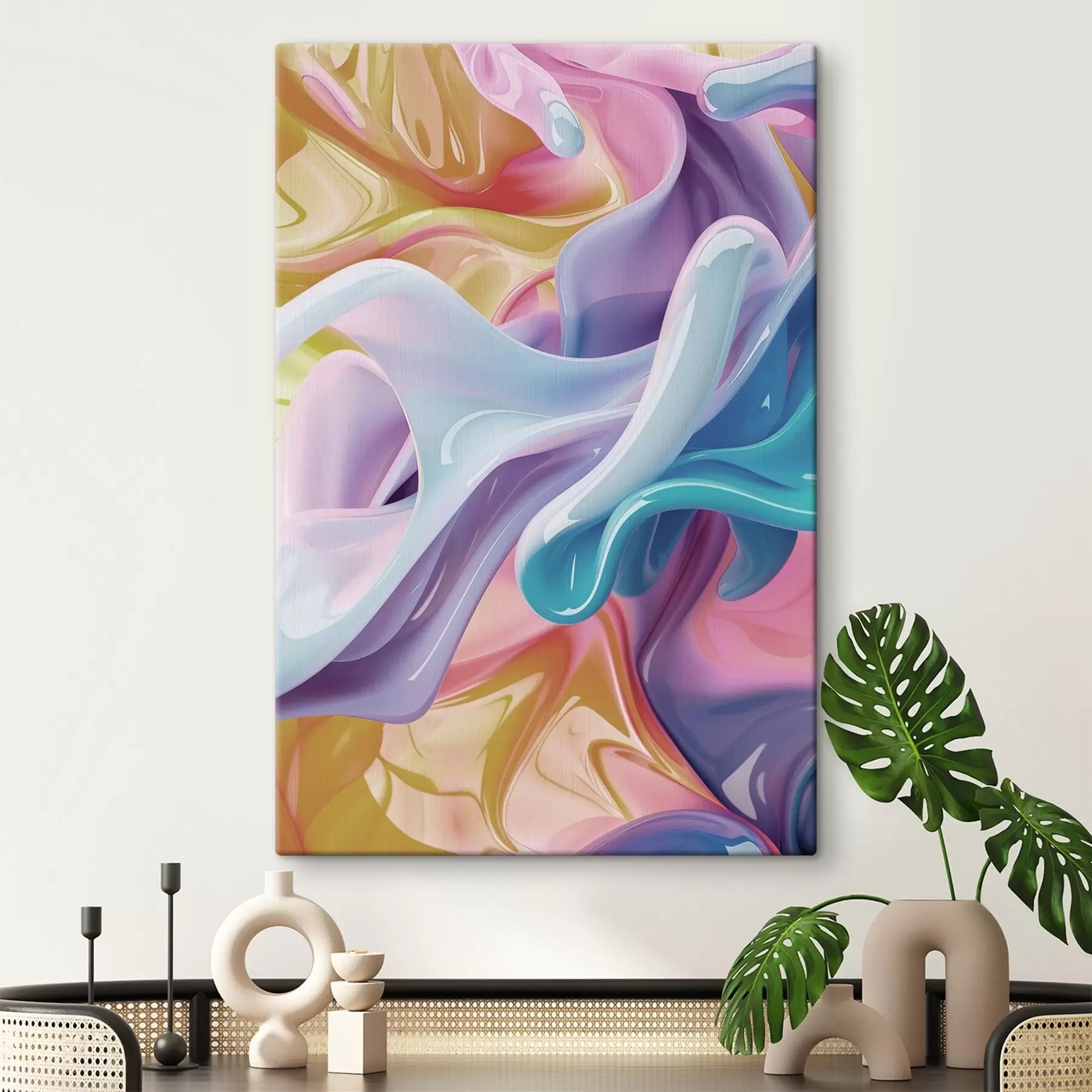 Wandbilder Abstrakte Kunst, dynamische Farben s48582